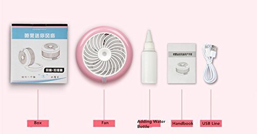 Water Mist Fan Rechargeable Misting Humidifier Fans 3colors Spraying Powerful Fan Office Desktop Mobile Power... N2
