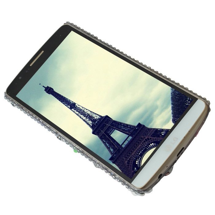 Spritech(TM) Bling Hard Clear Phone Case For LG spirit h440 C70/LG Escape 2/LG Logos,3D Handmade Yellow Silver... N15