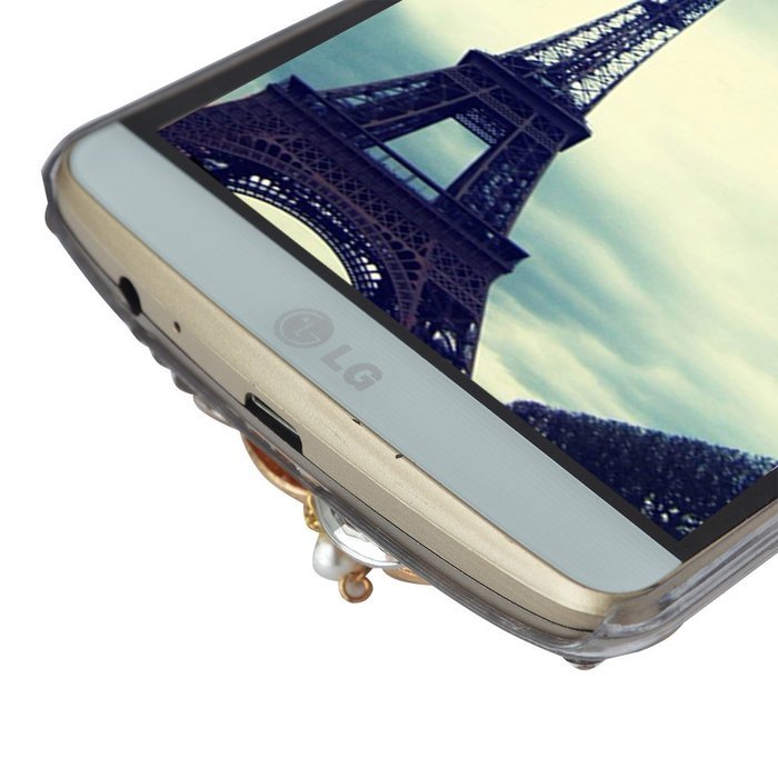 Spritech(TM) Bling Hard Clear Phone Case For LG spirit h440 C70/LG Escape 2/LG Logos,3D Handmade Yellow Silver... N23