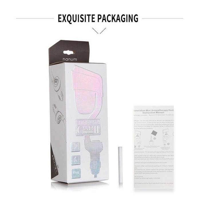 Happy-top Portable Mini 50ml Travel Ultrasonic Cool Mist Aroma Car Air Humidifier with Dual USB Charger Port,... N19