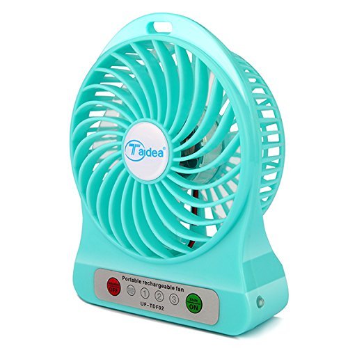 YL-VV@ Taidea UF-TDF02 Mini Portable Mute USB 18650 Rechargeable Battery Fan PC USB Cooler Table Fan with LED... N8