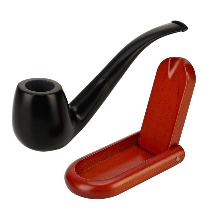 Scotte(TM) superior ebony tobacco pipe 9mm filter smoking pipe set in black box N3