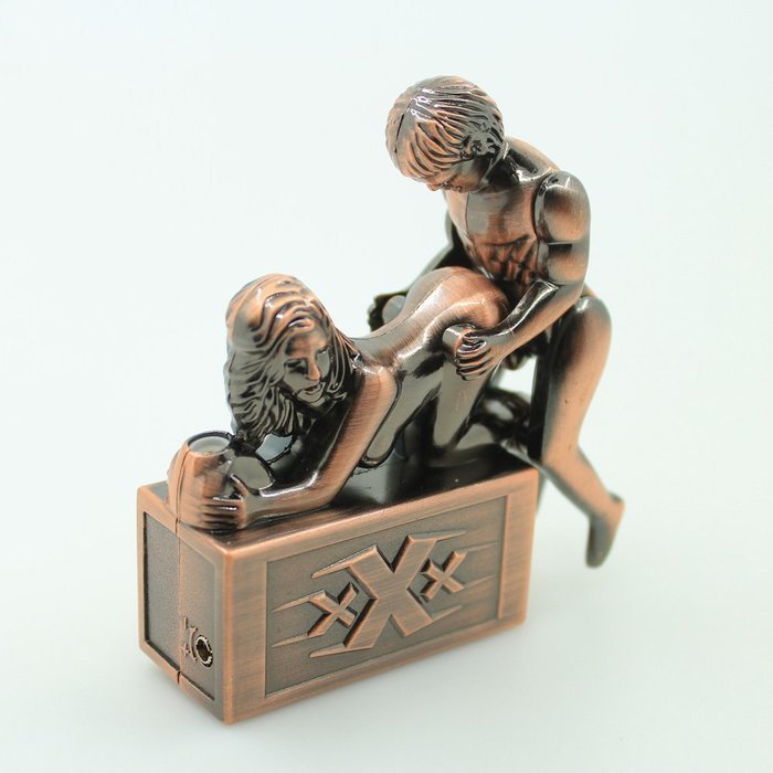 Creative Sexy Sex Women Men Couple Lover Windproof Refillable Cigarette Cigar Lighter Fire Starter with Sound... N10
