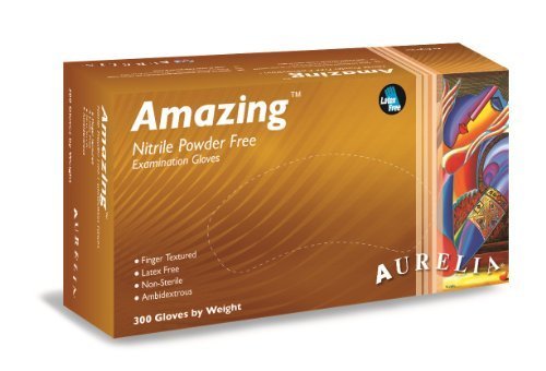 Aurelia Amazing 92886 Nitrile Glove, Exam, Powder Free, 2.0 Mil Thick, Small, Violet Color, (Box of 300) by Aurelia