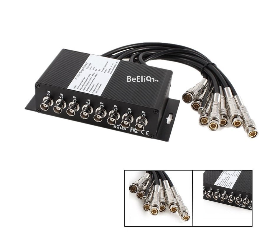 BeElion 8 Channel CCTV Video DVR BNC Male to Female Surge Protector Arrester