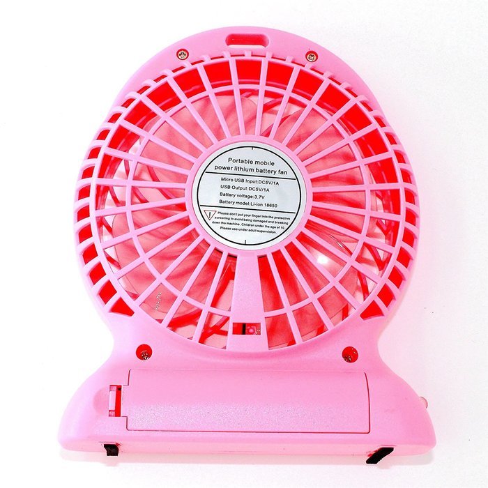 Broadstar Portable Mini Lightweight Rechargeable Table Electric Fan - Pink