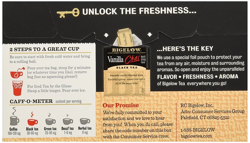 Bigelow Vanilla Chai Tea Bags - 20 ct N4