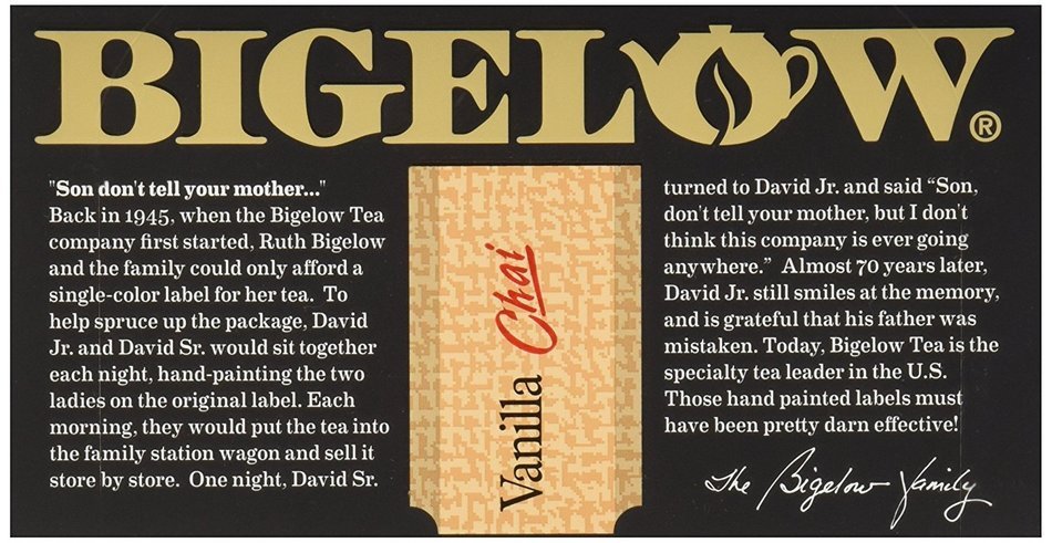 Bigelow Vanilla Chai Tea Bags - 20 ct N5