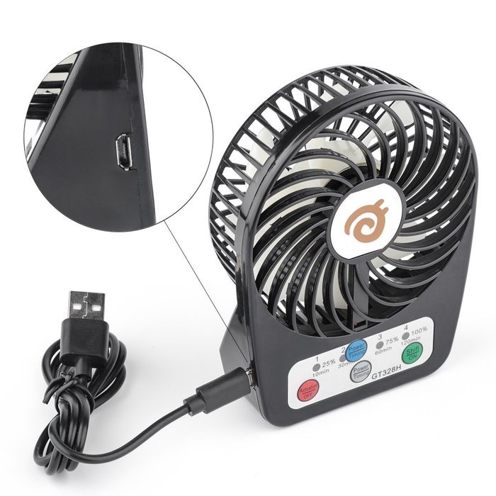D-FantiX 3-inch Mini Portable Fan 4 Speeds Rechargeable USB Desktop Fan Personal Fan Small Handheld Fan Battery... N10