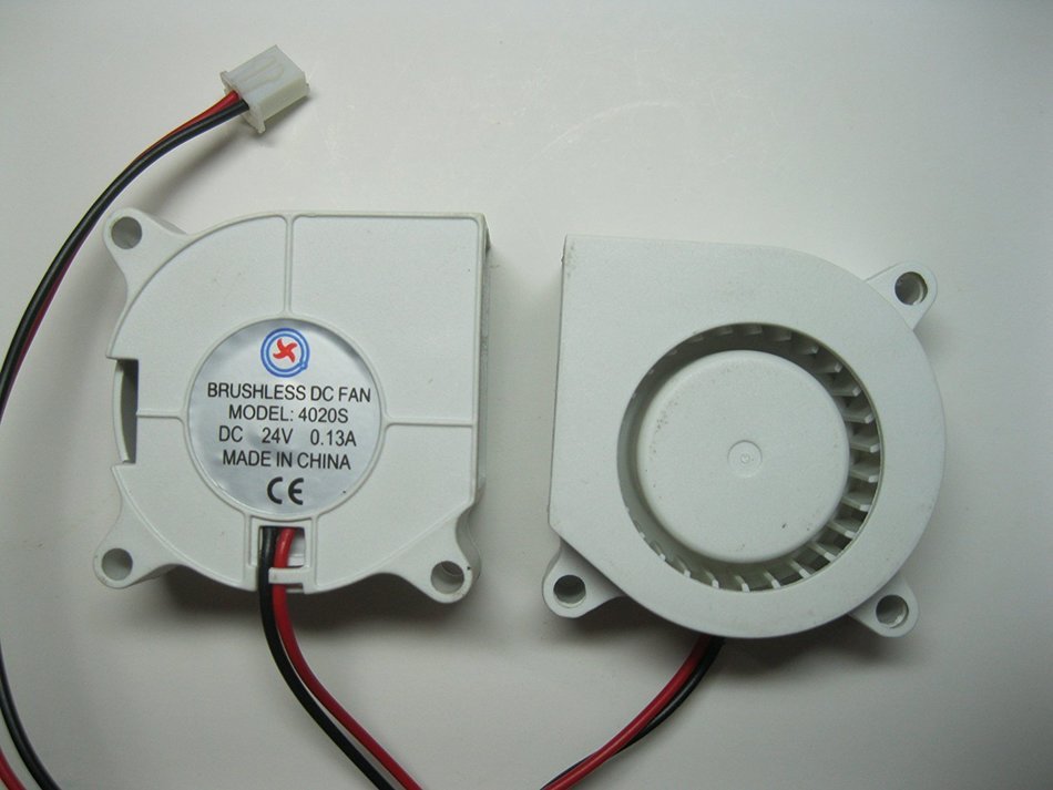 2 pcs Brushless DC Blower Fan 4020S 24V 2 Wires 40x20mm White Color Sleeve-bearing Skywalking