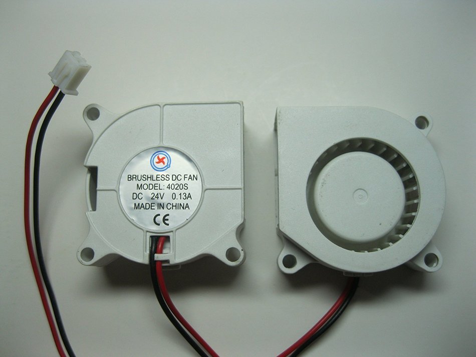 2 pcs Brushless DC Blower Fan 4020S 24V 2 Wires 40x20mm White Color Sleeve-bearing Skywalking N2