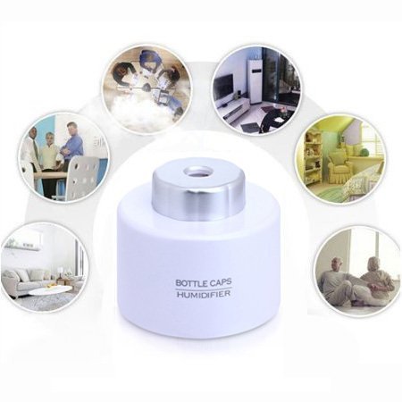DGI MART White Style Bottle Cap Mini Humidifier Mute USB Powered Humidifier Aromatherapy Air Purifying Humidifier... N3