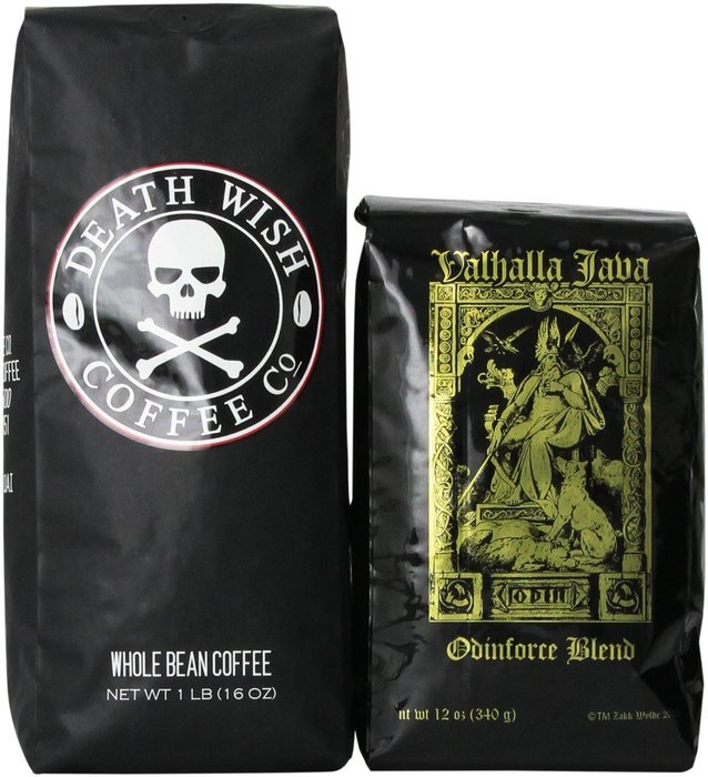 Death Wish Coffee & Valhalla Java Variety Bundle Deal, Fair Trade and USDA Certified Organic, Whole Bean Coffee N3