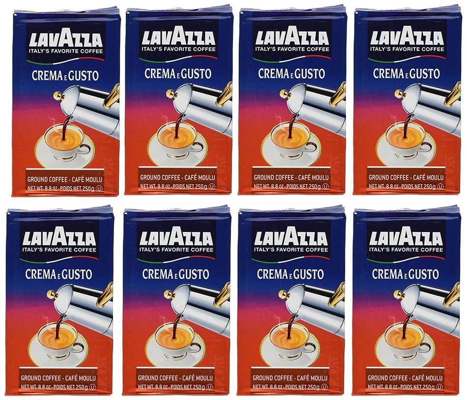 Lavazza Crema e Gusto Ground Coffee, Italian , 8.8-Ounce Bricks ( (pack of 8) N2