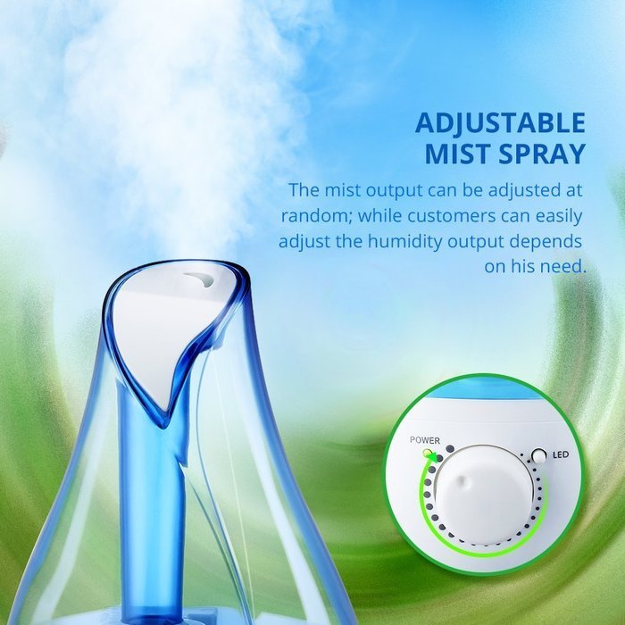 Seneo Cool Mist Ultrasonic Humidifier Personal Humidifier with 24-hour Per Fill, 380ml/hour Ultra high Humidifying... N3
