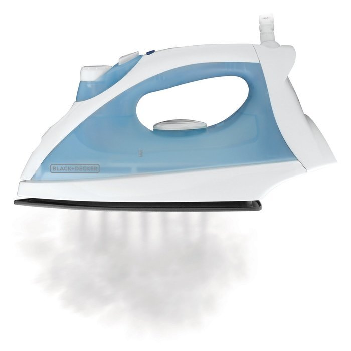 BLACK+DECKER F210 Steam Iron with Nonstick Soleplate, White/Blue N3