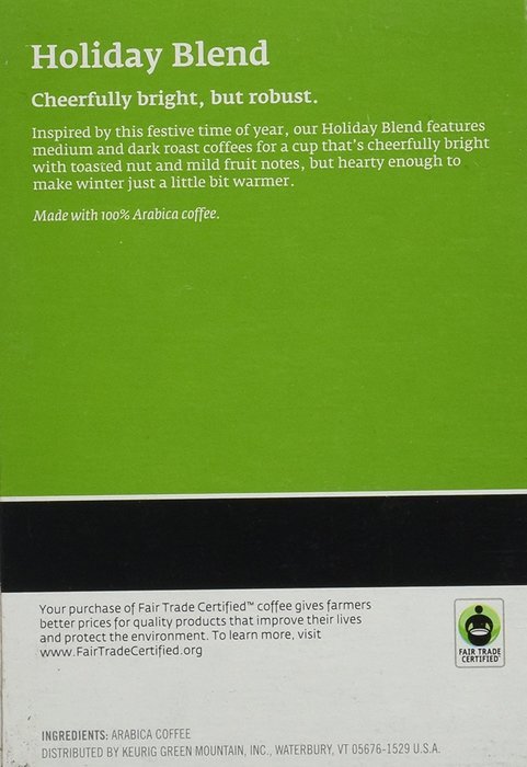 Green Mountain Coffee Holiday Blend Keurig 2.0 K-Cup Pack, 18 Count N5