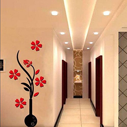 3D Flower Beautiful DIY Mirror Wall Decals Stickers Art Home Room Vinyl Decor N4