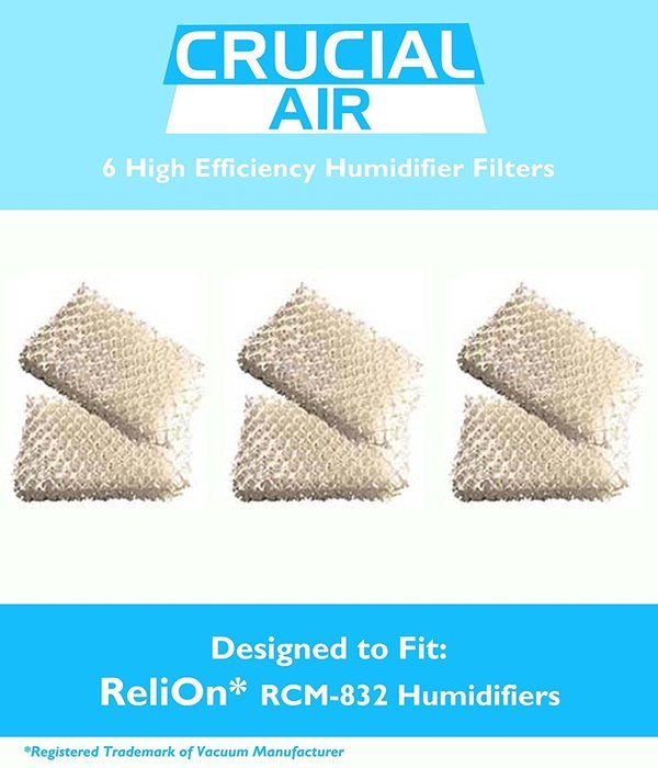 6-Pack ReliOn WF813 Humidifier Wicking Filters Designed To Fit ReliOn RCM832 (RCM-832) RCM-832N, DH-832 and DH...
