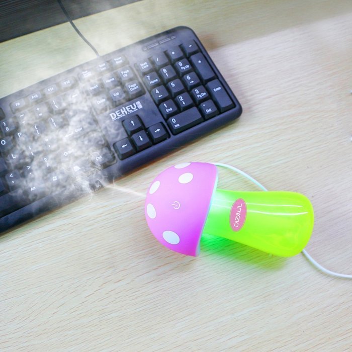 Ultrasonic Cool Mist Humidifier,Dizaul Mushroom Humidifier 200ml for skin moisturing,stealth mask with No Noise... N26