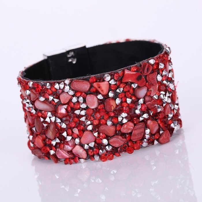AutumnFall&reg; Women Bohemian Crystal Magnetic Clasp Bracelets Wrist Chains (Purple) N8