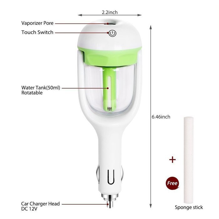 Yeworth Car Air Humidifier,2nd Generation Mini Aromatherapy Humidifier for Car with Dual USB Charger Port Aroma... N6