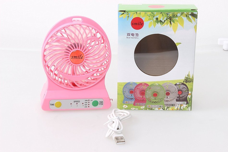 Multi-functional Portable Desk Fan Battery Operated Fan USB Rechargeable Battery Powered Handheld Fan with Lithium... N14