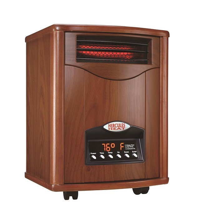 Hercules Heat Walnut Cabinet Heater with Louvers & Lux Remote