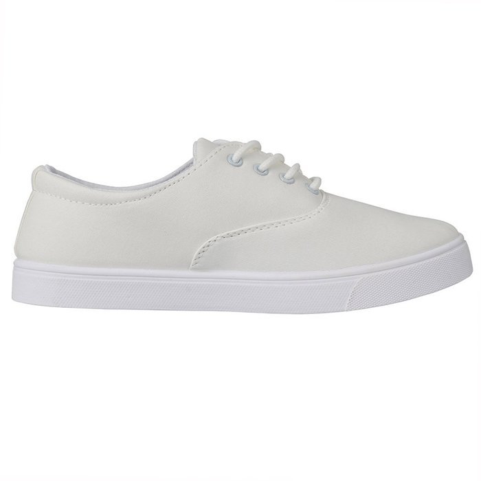 Spritech(TM) Women's Girls Fashion Casual Comfy Fabric Lace-up Flat Canvas Shoes White N19