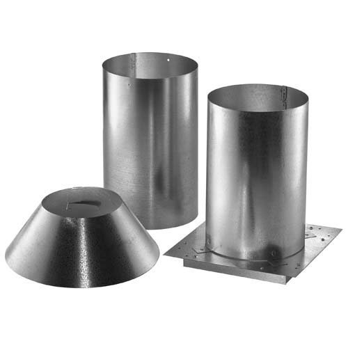 DuraVent 46DVA-IS 4" x 6-5/8" DirectVent Pro Direct Vent Pipe - Galvanized Attic, Galvanized
