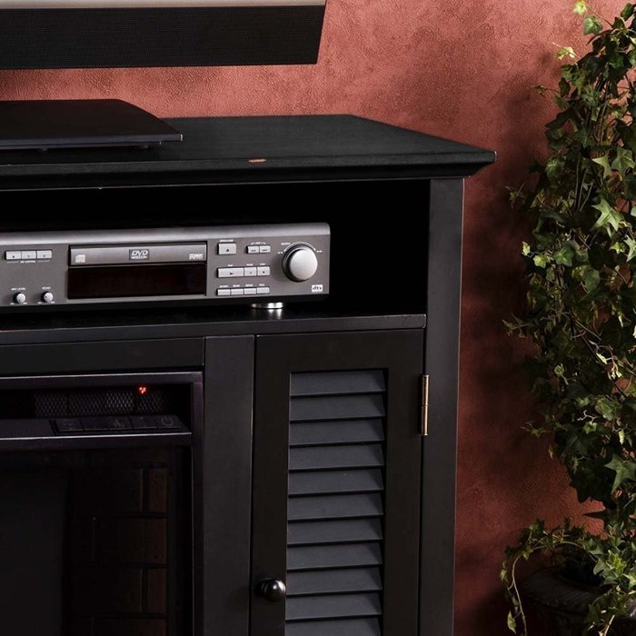 Media Electric Fireplace in Black Finish N4
