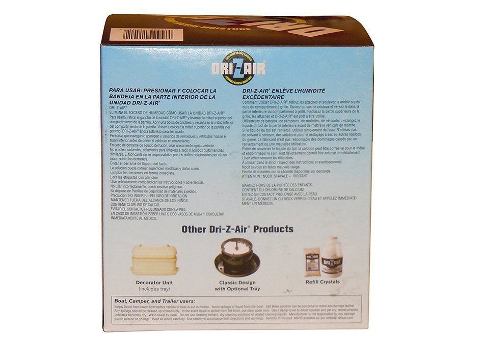 Dri-Z-Air Dehumidifier Pot with 13 Oz Refill of Moisture Absorbing Crystals N2
