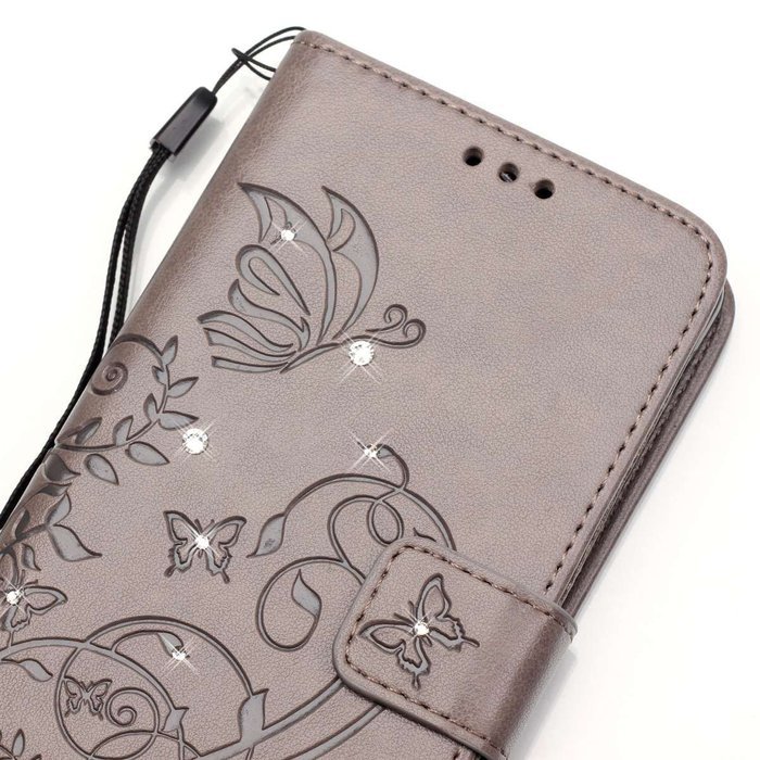 Spritech(TM) Pu Leather Bling Phone Case For LG G Stylo 2 LS775/LG Stylus 2 K520,Handmade Crystal Accessary Flower... N20