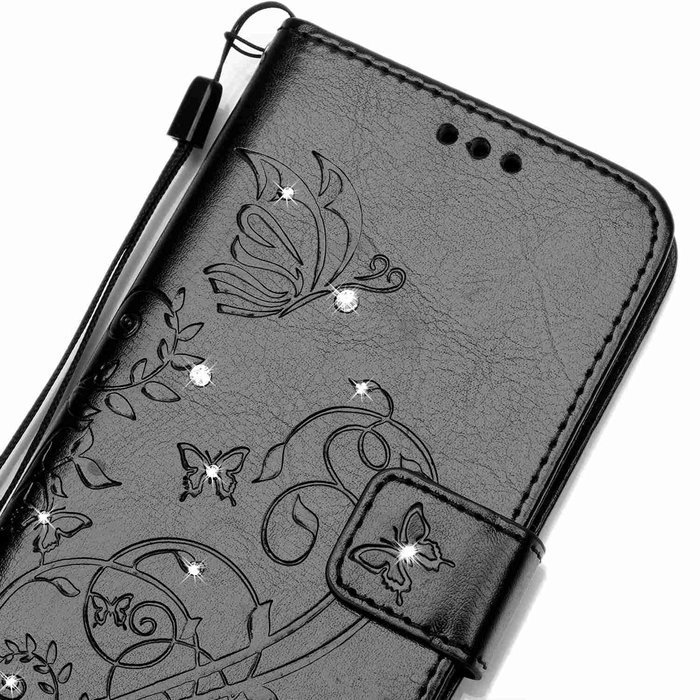 Spritech(TM) Pu Leather Bling Phone Case For LG G Stylo 2 LS775/LG Stylus 2 K520,Handmade Crystal Accessary Flower... N23