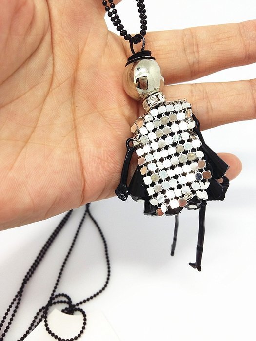 QTMY Cute Tassel Hsequins Long Necklace Jewelry Choker Collar Pendant Charm N5
