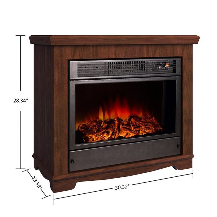 Argo Furniture Alessandra Electric Fireplace, Walnut N15