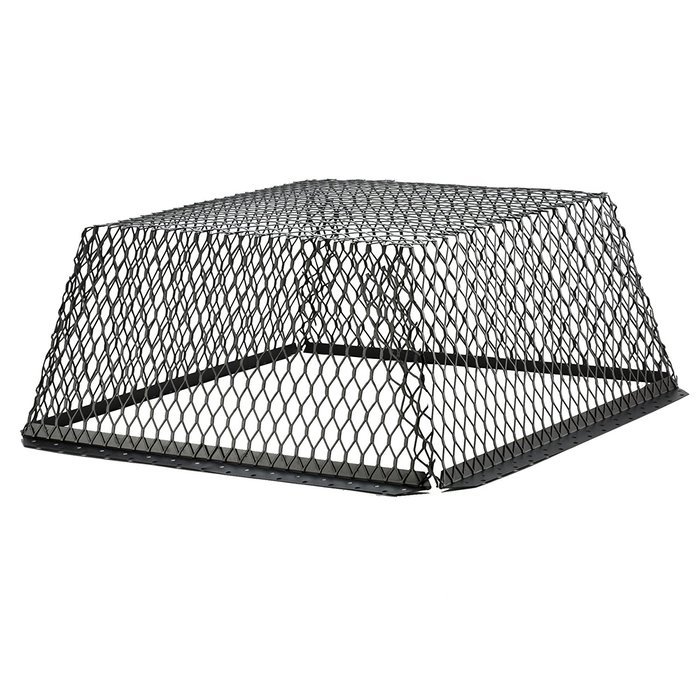 HY-C RVG2525G Galvanized Black Roof VentGuard with Wildlife Exclusion Screen, 25" x 25" x 12"