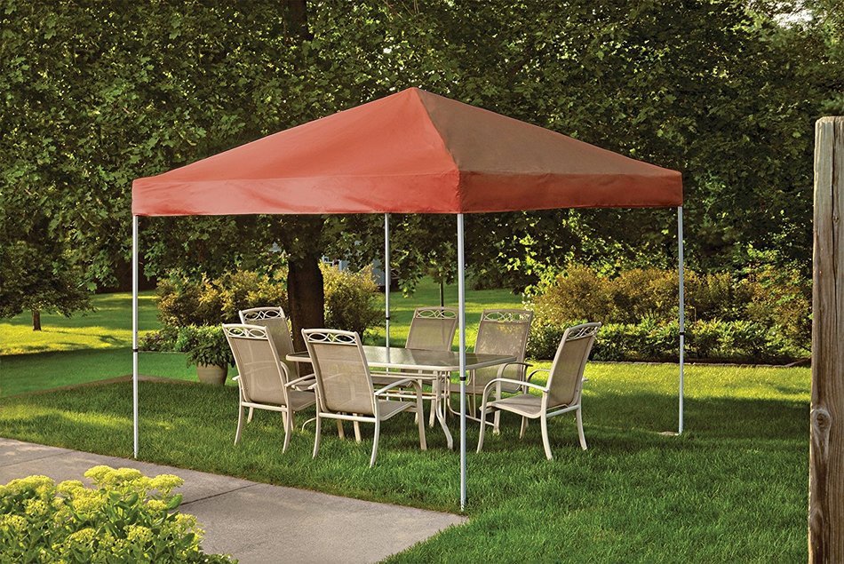 10x10 Straight Leg Pop-up Canopy, American Pride Cover, Black Roller Bag N15