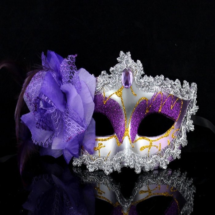 KAKA(TM) Mask Costume Cosplay Ball Dancing Party [Halloween] Princess Masks Facial Masquerade Glitter - Purple