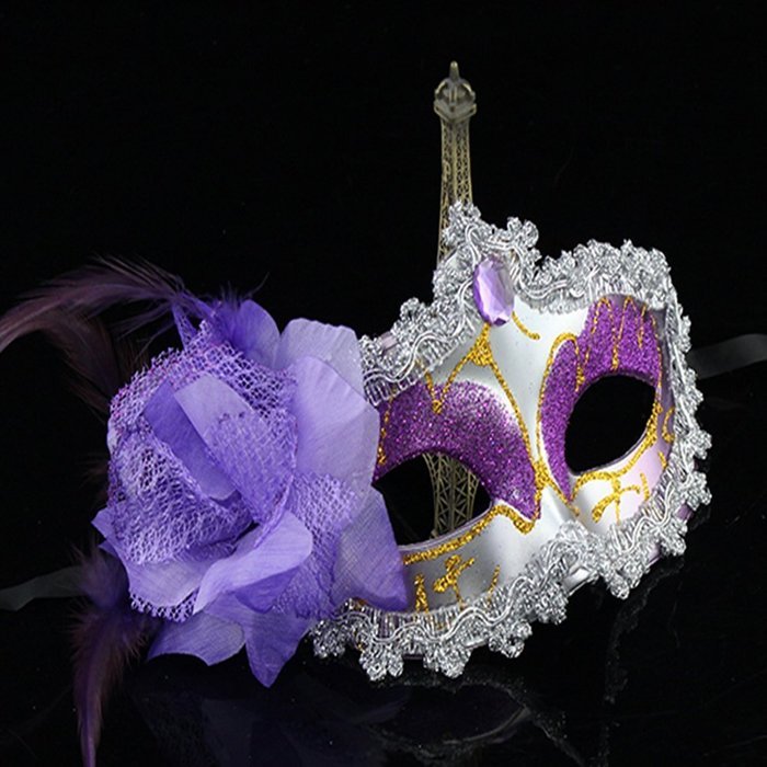 KAKA(TM) Mask Costume Cosplay Ball Dancing Party [Halloween] Princess Masks Facial Masquerade Glitter - Purple N2