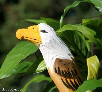 Hand Carved and Painted Wood Eagle Back Scratcher N2
