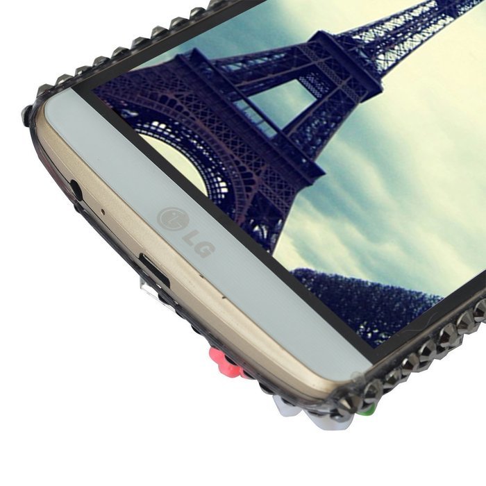 Spritech(TM) Bling Hard Clear Phone Case For LG spirit h440 C70/LG Escape 2/LG Logos,3D Handmade Yellow Silver... N30