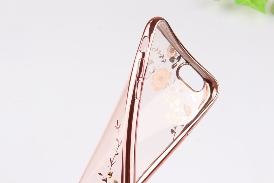 iPhone 7 Case,iPhone7 Case,ikasus Mini Love Heart Glitter Bling Crystal Rhinestone Diamonds Clear Rubber Golden... N34