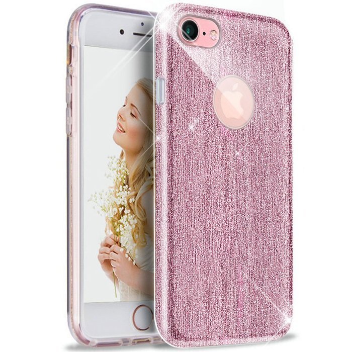iPhone 7 Case,iPhone7 Case,ikasus Mini Love Heart Glitter Bling Crystal Rhinestone Diamonds Clear Rubber Golden... N45