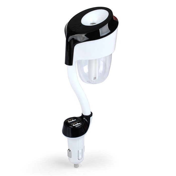 Happy-top Portable Mini 50ml Travel Ultrasonic Cool Mist Aroma Car Air Humidifier with Dual USB Charger Port,... N24