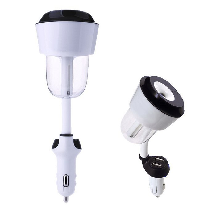 Happy-top Portable Mini 50ml Travel Ultrasonic Cool Mist Aroma Car Air Humidifier with Dual USB Charger Port,... N25