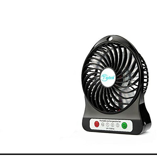 YL-VV@ Taidea UF-TDF02 Mini Portable Mute USB 18650 Rechargeable Battery Fan PC USB Cooler Table Fan with LED... N15