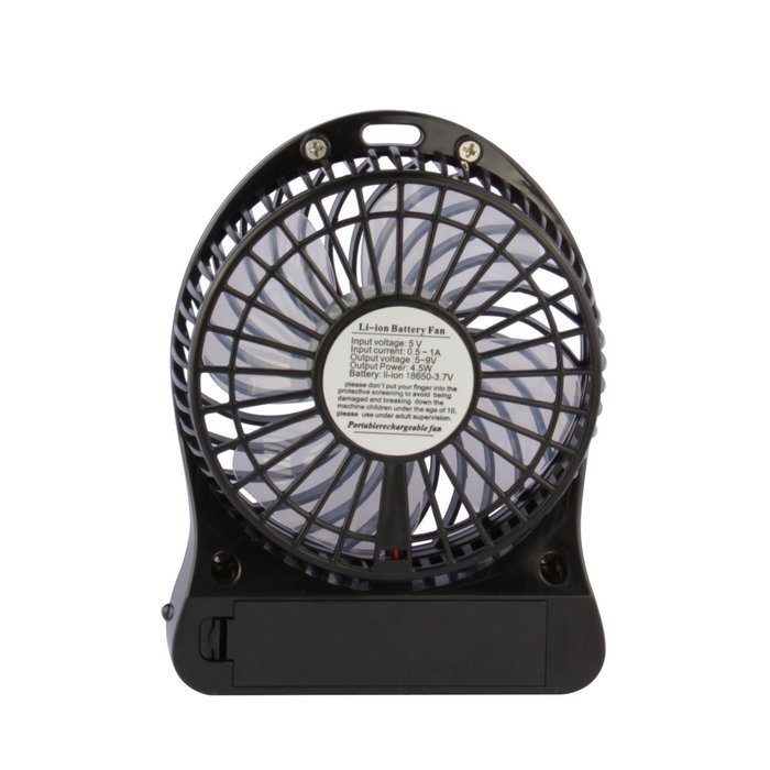 innobay 4-inch Personal Battery Operated Fan Rechargeable with LED Light, Quiet (Black) N8