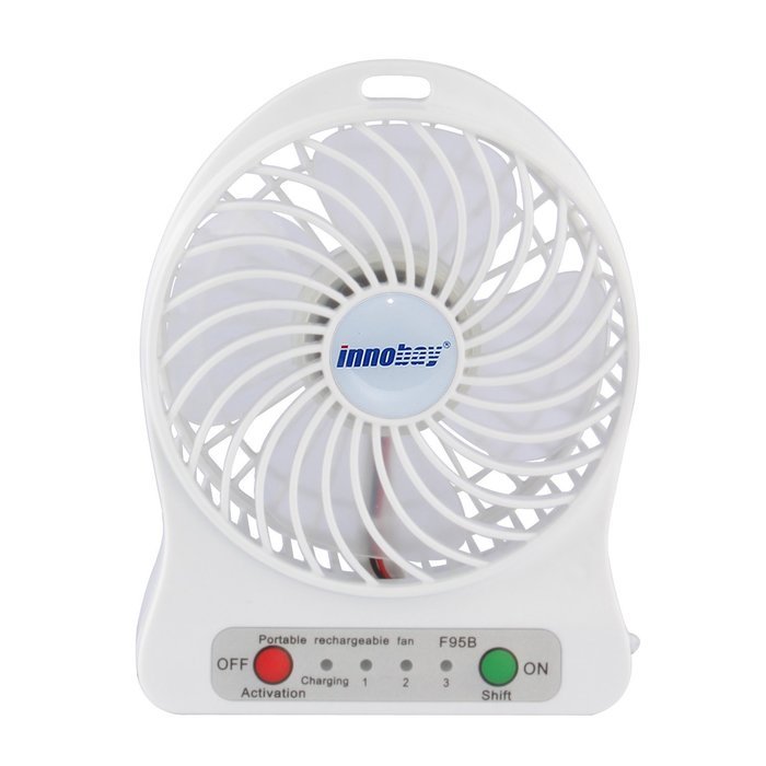 innobay 4-inch Personal Battery Operated Fan Rechargeable with LED Light, Quiet (Black) N9