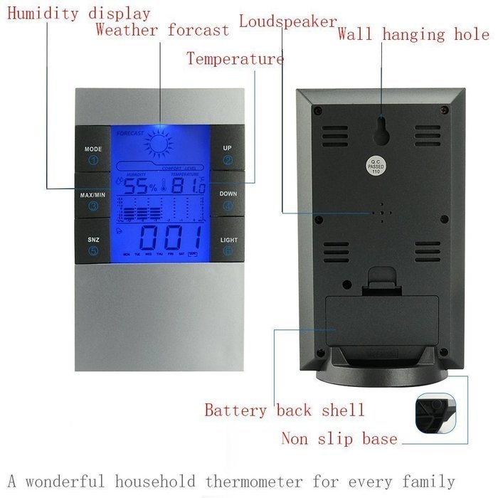 Kayier Indoor High Precision Multifunctional Thermometer Hygrometer Tem Humidity Indicator Meter Max/Min Temp... N8